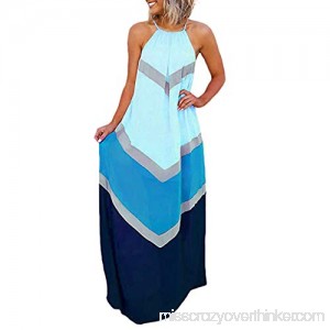 Respctful✿Women Dresses Casual Summer Maxi Dress Sleeveless Long Tank Dress Wild Loose Flare Tanks Dress Blue B07PVRR48V